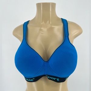 New Coobie Intimates Sport Bra 42D Blue racerback fitness run tank